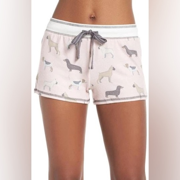 PJ Salvage Pink Dog Print Pajama Bottoms Sleep Shorts NWT XL - Picture 2 of 2